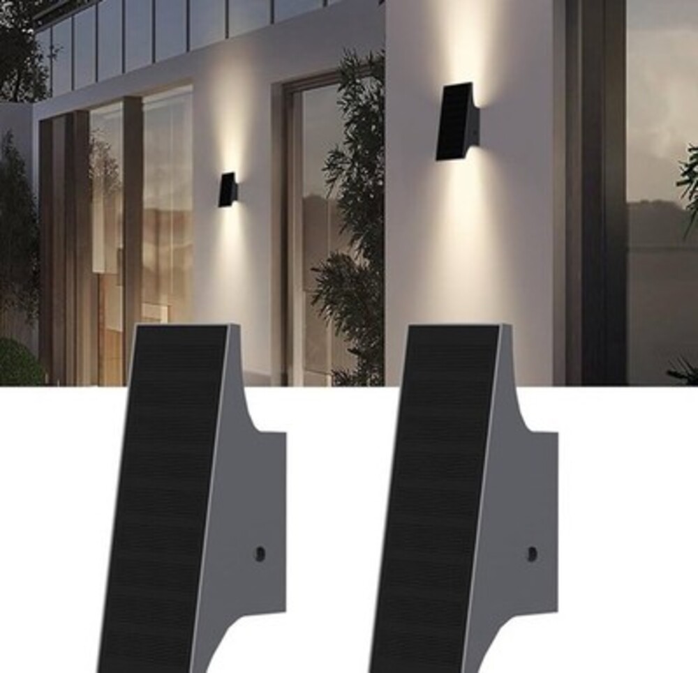 Solar Sconce Lights Outdoor, Dimmable Solar Wall Lights up and Down, 3000K 700LM